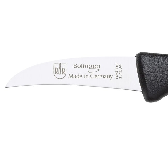 RÖR Solingen Schilmesje Krom / Gebogen – Kunststof Handvat – RVS Lemmet – Zwart