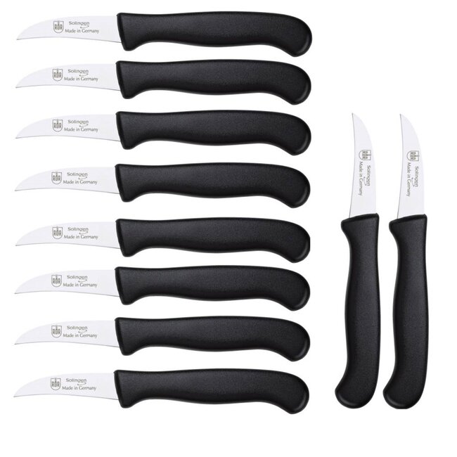 RÖR Solingen Schilmesje Krom / Gebogen – Kunststof Handvat – RVS Lemmet – 10 Stuks