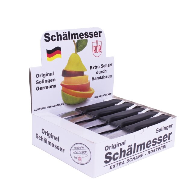 RÖR Solingen Schilmesje Krom / Gebogen – Kunststof Handvat – RVS Lemmet – 10 Stuks