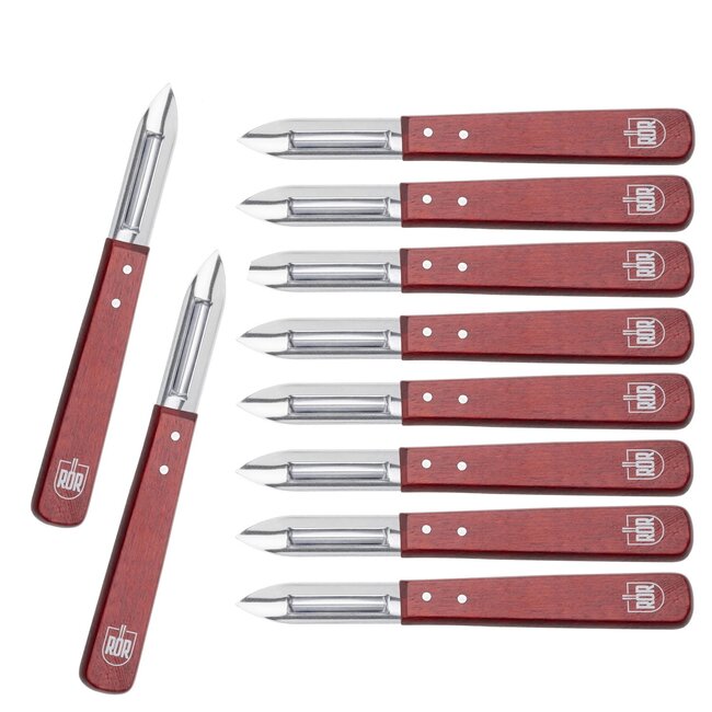 RÖR Solingen Premium Dunschiller Set – 10 Stuks – Mahoniehout