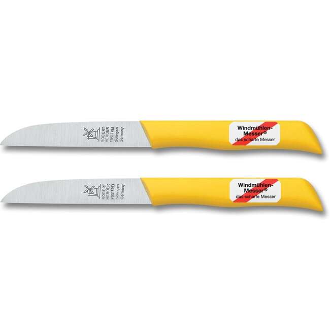 Robert Herder Molenmes – Schilmesje – Klassiker 1966 – Recht Lemmet 85 mm – RVS – Kunststof Heft – Geel – 2 stuks