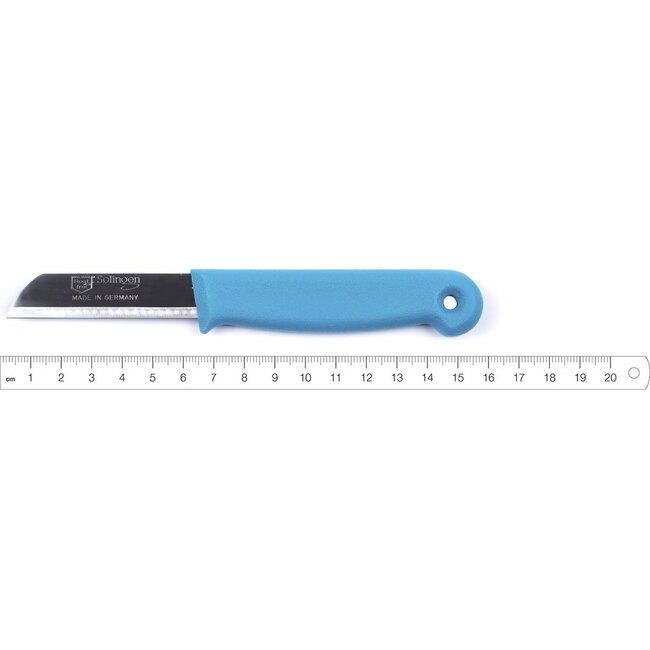 Solingen Schilmesje – RVS Glad – 16 cm met Blade Cover – Blauw