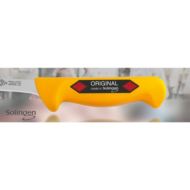 Eikaso Solingen Semi-flexibel Uitbeenmes 10 cm – Ergonomisch Geel Heft – Molybdeen Staal