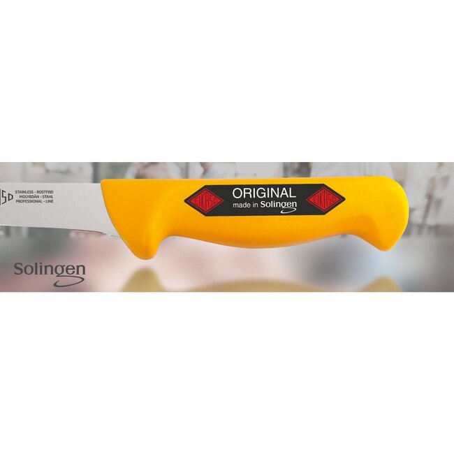 Eikaso Solingen Uitbeenmes 13 cm – Stijf Molybdeen Staal – Ergonomisch Geel Handvat