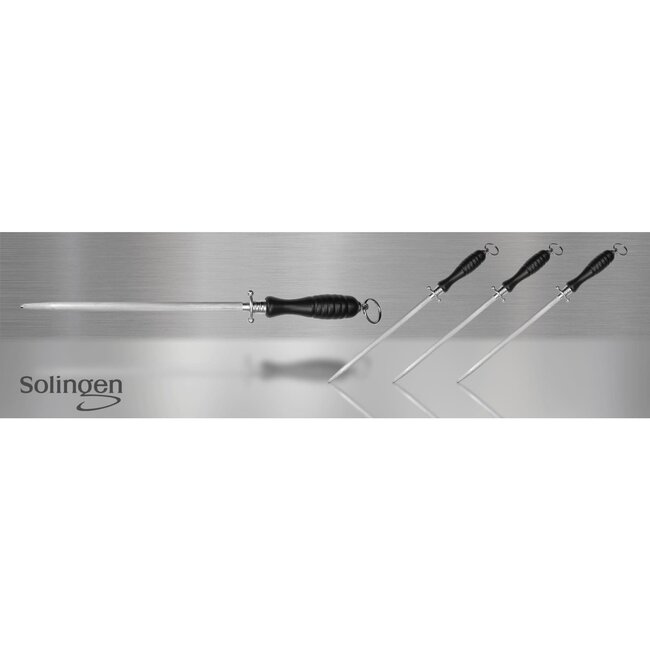 Eikaso Solingen Wetstaal 29 cm – RVS Grof – Ergonomisch Houten Heft – Keukenslijp Essentie