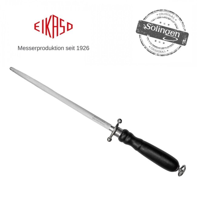 Eikaso Solingen RVS Aanzetstaal 20 cm – Grof Profiel – Houten Heft