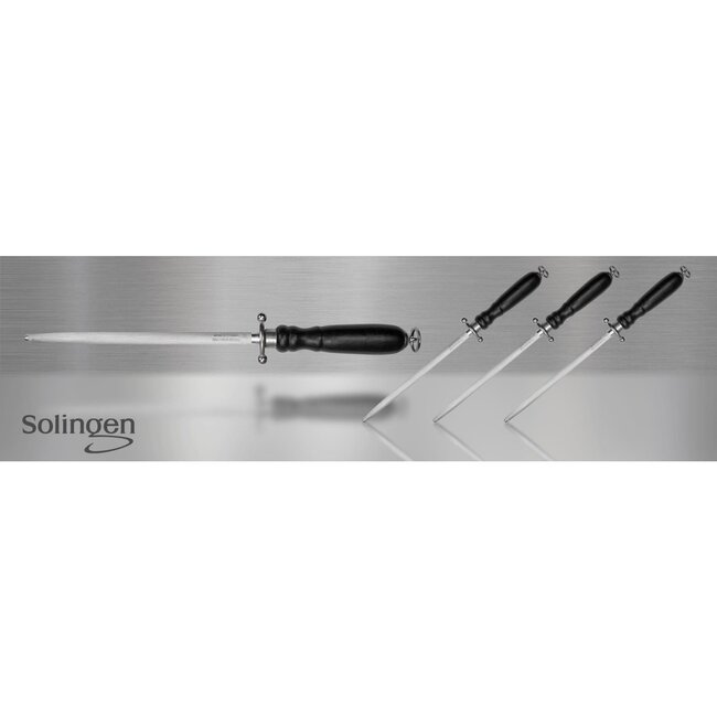 Eikaso Solingen RVS Aanzetstaal 20 cm – Grof Profiel – Houten Heft