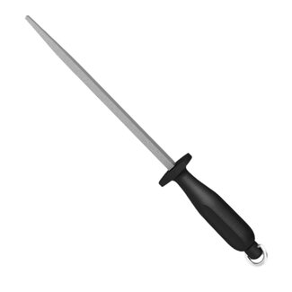 Eikaso Solingen Vierkant Aanzetstaal 29 cm – Grof – Ergonomisch Zwart Handvat