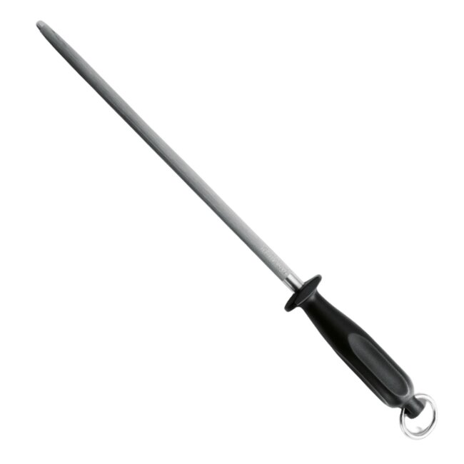 Eikaso Solingen Rond Aanzetstaal 20 cm – Grof – Ergonomisch Zwart Handvat