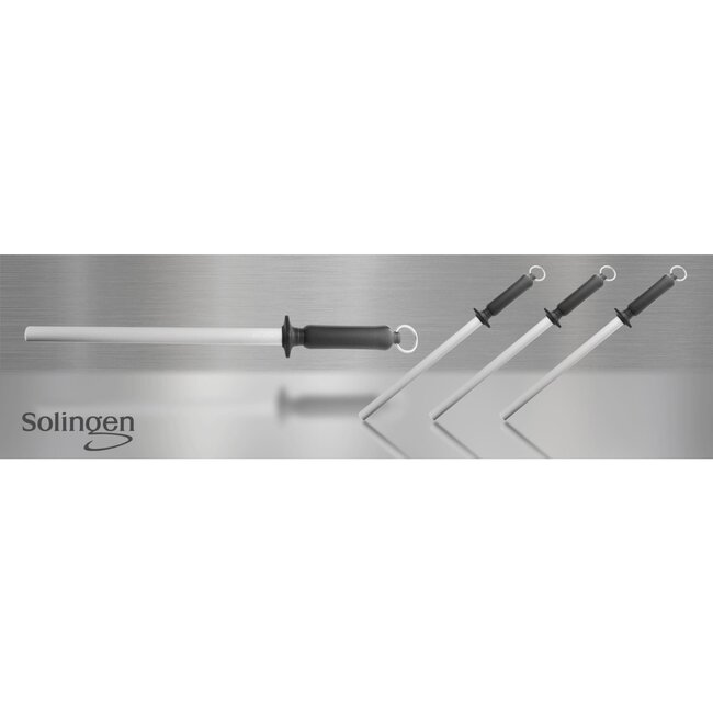 Eikaso Solingen Diamant aanzetstaal – grof slijpoppervlak – 23 cm – zwart handvat met ophangoog