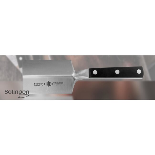 Eikaso Solingen Gastro Vleeshamer – 13 cm RVS – Ergonomisch Zwart Heft