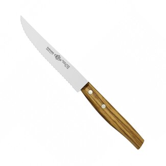 Eikaso Solingen Steakmes met Gekarteld Lemmet 12 cm – Olijfhouten Heft Eikaso Solingen Steakmes met Gekarteld Lemmet 12 cm – Olijfhouten Heft