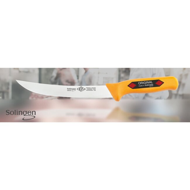 Eikaso Solingen Vleesmes 26 cm – Semi-Flexibel Lemmet – Geel Handvat