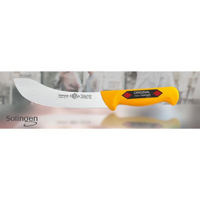 Eikaso Solingen Haakvormig Vilmes – 13cm Lemmet – Ergonomisch Geel Handvat