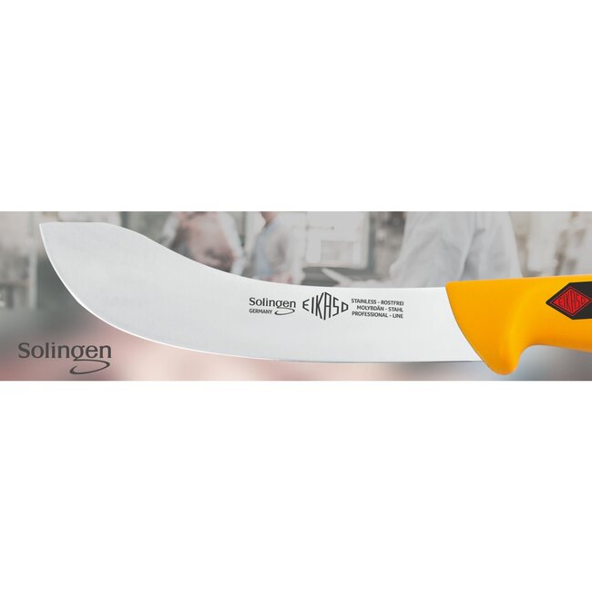Eikaso Solingen Haakvormig Vilmes – 13cm Lemmet – Ergonomisch Geel Handvat