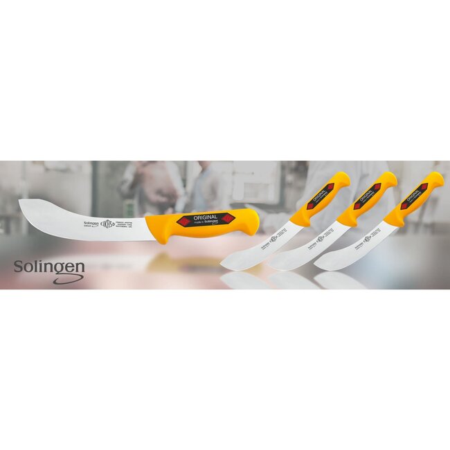 Eikaso Solingen Haakvormig Vilmes – 13cm Lemmet – Ergonomisch Geel Handvat