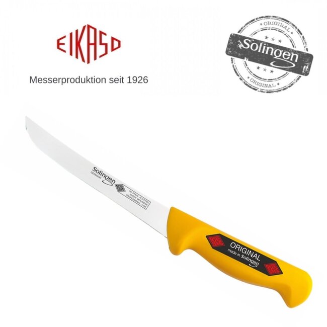 Eikaso Solingen Amerikaans Uitbeenmes – Stijf Lemmet 13 cm – Geel