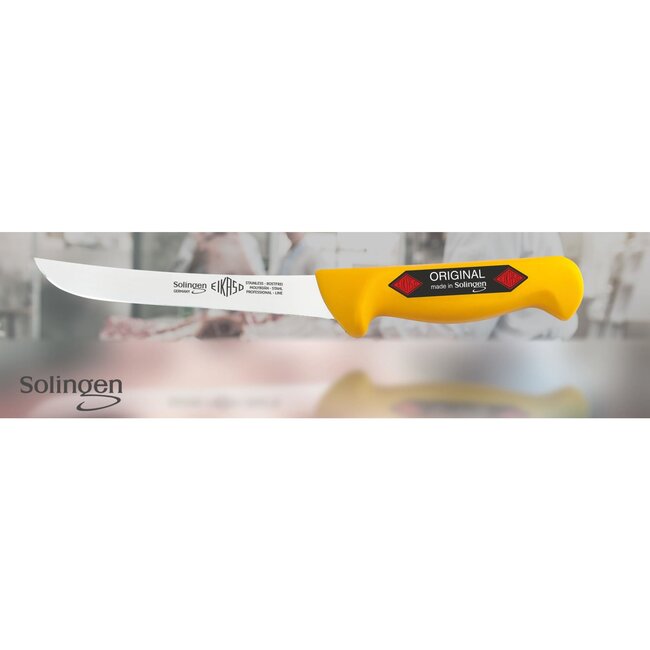 Eikaso Solingen Amerikaans Uitbeenmes – Stijf Lemmet 13 cm – Geel