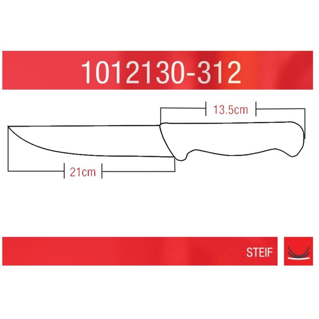 Eikaso Solingen Uitbeenmes 21 cm – Stijf Breed Lemmet – Ergonomisch Geel Handvat
