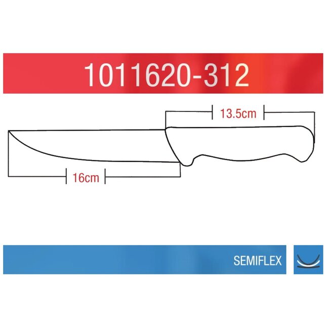 Eikaso Solingen Uitbeenmes 16 cm – Semi-Flexibel en Breed – Professionele Precisie – Ergonomisch Geel Heft