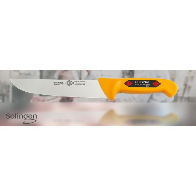 Eikaso Solingen Slagersmes met Stijf Lemmet 40 cm – Geel Heft – Roestvrij Staal