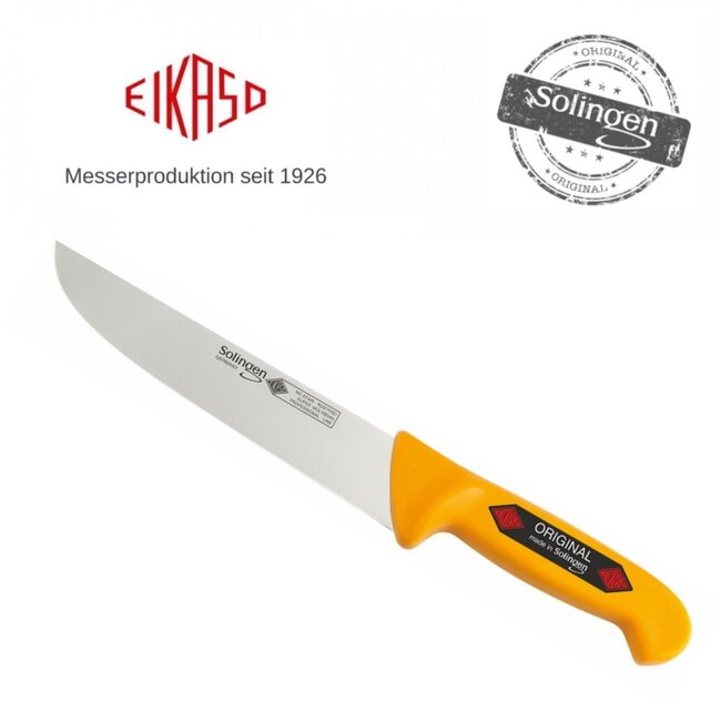 Eikaso Solingen Slagersmes 26 cm – Stijf Lemmet – Geel Heft – Roestvrij Staal