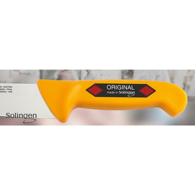 Eikaso Solingen Slagersmes 26 cm – Stijf Lemmet – Geel Heft – Roestvrij Staal