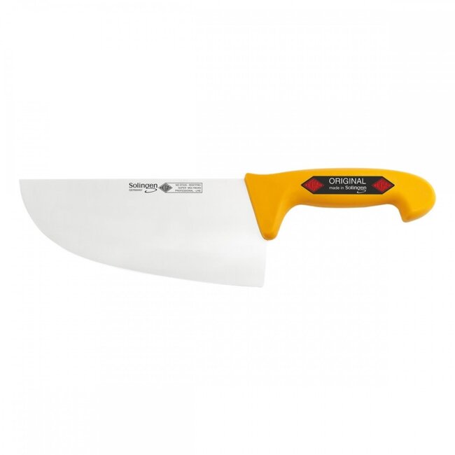 Eikaso Solingen Slagersmes Extra Breed – 26 cm Lemmet – Stijf – Geel Handvat