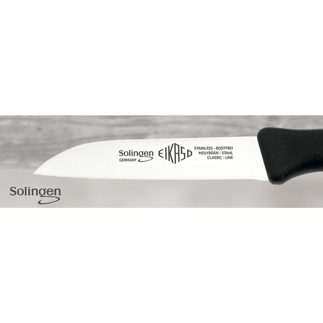 Eikaso Solingen Solingen Schilmes – Recht Lemmet 10 cm – Zwart Heft – RVS