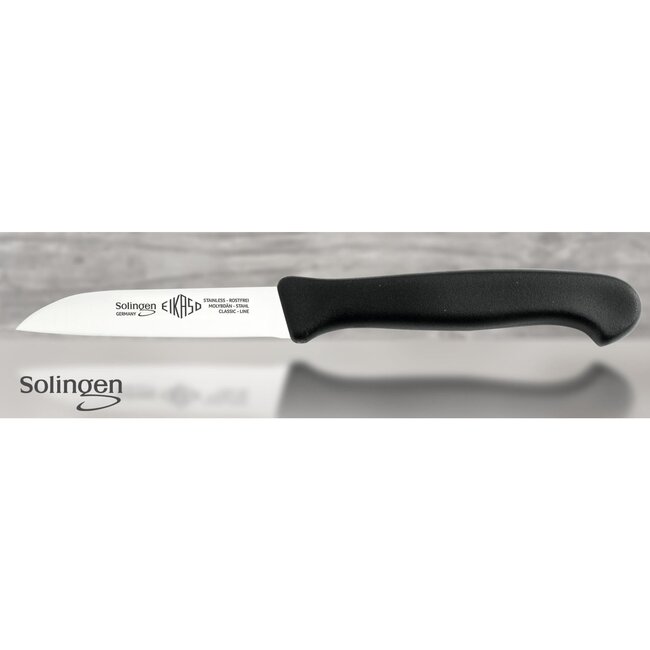 Eikaso Solingen Solingen Schilmes – Recht Lemmet 8 cm – RVS met Zwart Heft