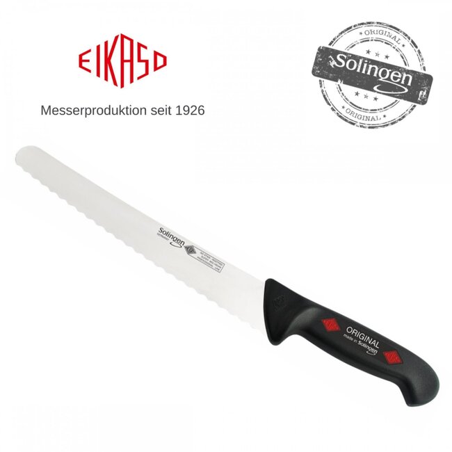 Eikaso Solingen Patisseriemes met Golfpatroon – 26cm Semi-Flex RVS – Ergonomisch Zwart Heft