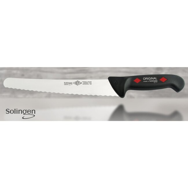 Eikaso Solingen Patisseriemes met Golfpatroon – 26cm Semi-Flex RVS – Ergonomisch Zwart Heft