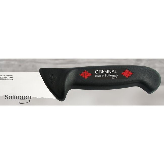 Eikaso Solingen Patisseriemes met Golfpatroon – 26cm Semi-Flex RVS – Ergonomisch Zwart Heft