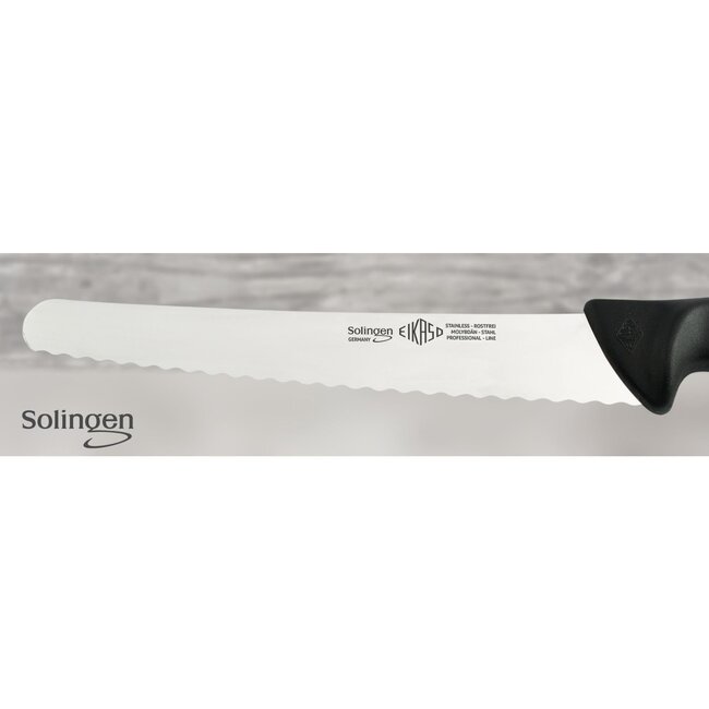 Eikaso Solingen Patisseriemes met Golfpatroon – 26cm Semi-Flex RVS – Ergonomisch Zwart Heft