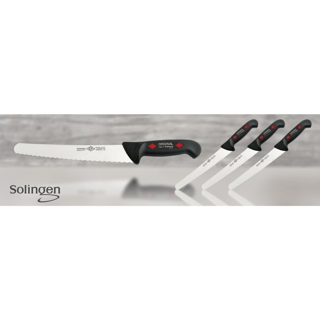 Eikaso Solingen Patisseriemes met Golfpatroon – 26cm Semi-Flex RVS – Ergonomisch Zwart Heft