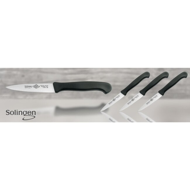 Eikaso Solingen Officemes met Spits Lemmet 8 cm – Glad – RVS – Zwart Heft