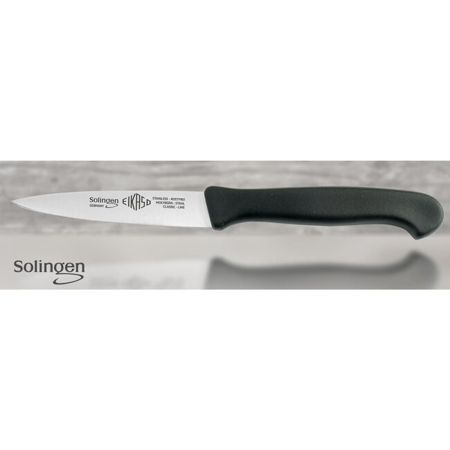 Eikaso Solingen Officemes met Middenspits Lemmet – 10 cm – Glad – Ergonomisch Zwart Heft