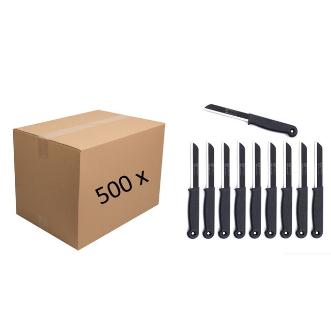 Solingen Kartelmes – Tomatenmes met Kartel – RVS – 18,5 cm zonder Blade Cover – Zwart – 500 stuks