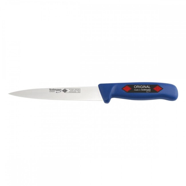 Eikaso Solingen Fileermes 18 cm – Middenspits en Flexibel – Ergonomisch Blauw Handvat
