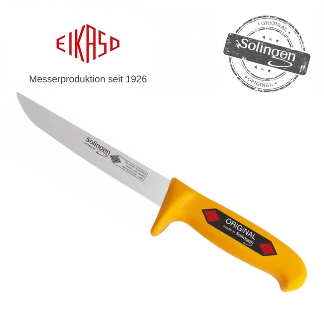 Eikaso Solingen Uitbeenmes 18 cm – Stijf Lemmet – PROfiTECT Heft – Geel