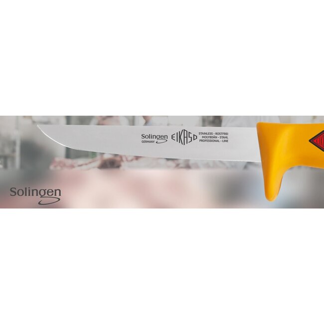 Eikaso Solingen Uitbeenmes 18 cm – Stijf Lemmet – PROfiTECT Heft – Geel