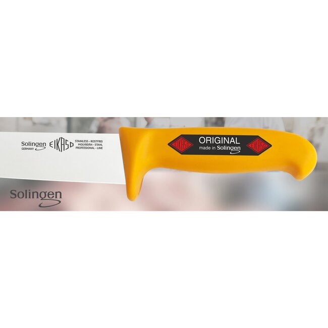 Eikaso Solingen Slagersmes met Stijf Lemmet 18 cm – Geel Profitect Heft