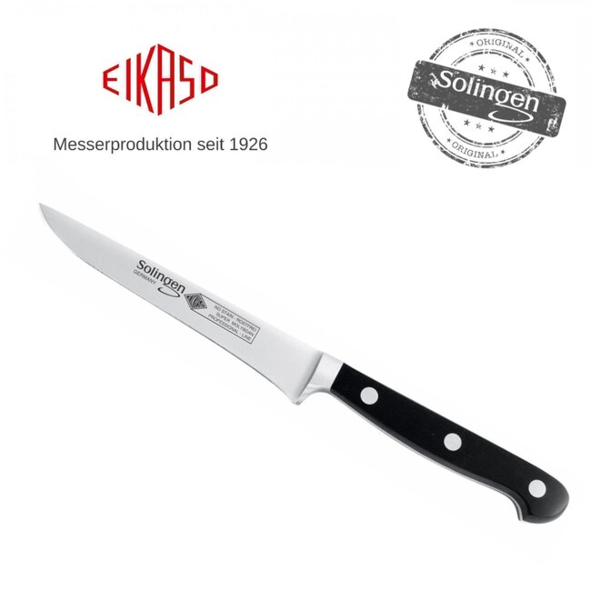 Eikaso Solingen Uitbeenmes 16 cm – Semi-Flexibel – Professioneel Ontbenen – Zwart