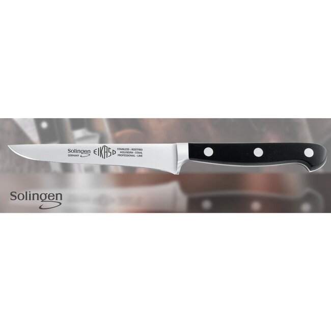 Eikaso Solingen Uitbeenmes 16 cm – Semi-Flexibel – Professioneel Ontbenen – Zwart