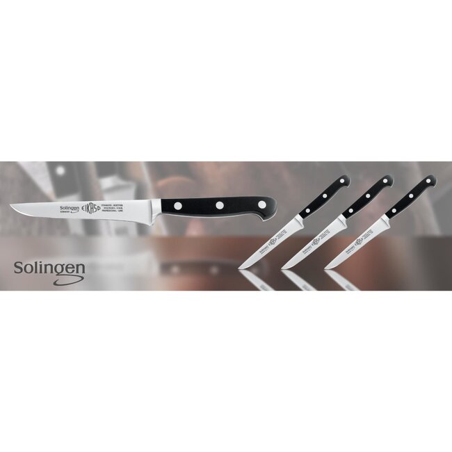 Eikaso Solingen Uitbeenmes 16 cm – Semi-Flexibel – Professioneel Ontbenen – Zwart