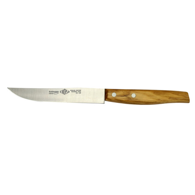 Eikaso Solingen Solingen Steakmes – Glad Lemmet 12 cm – Olijfhouten Heft