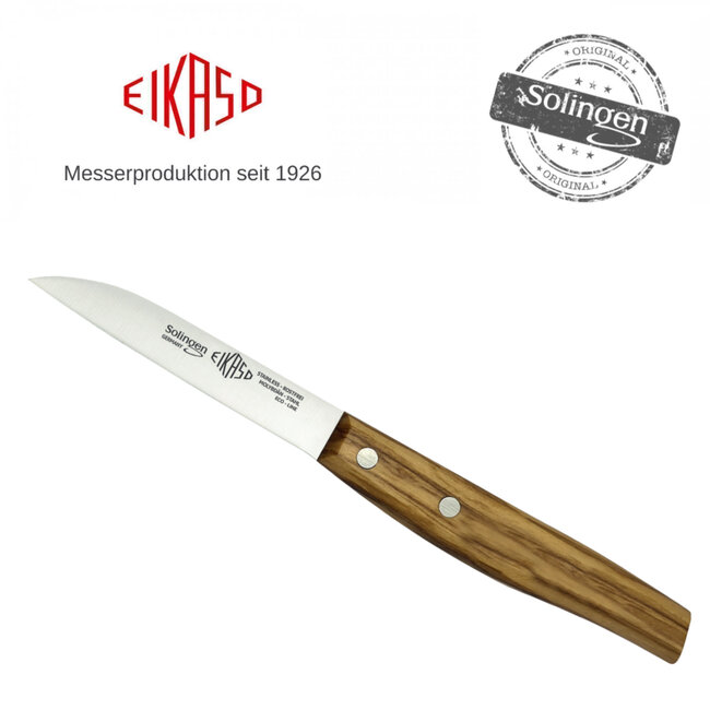 Eikaso Solingen Solingen Groenten- en Schilmes – Recht Lemmet 8 cm – Olijfhouten Handvat