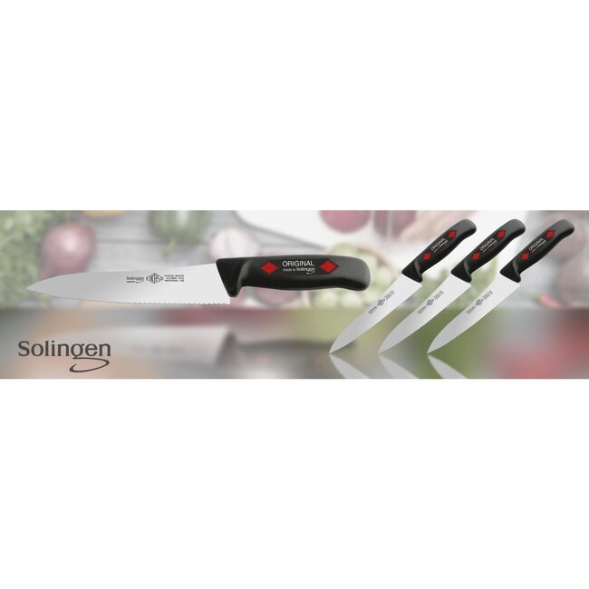 Eikaso Solingen Universeelmes 19 cm – Gekarteld RVS Lemmet – Ergonomisch Ergo Handvat