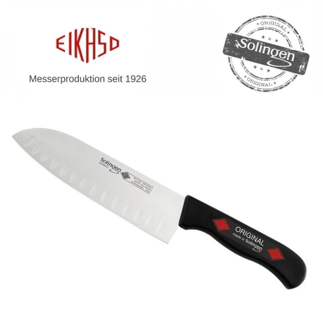 Eikaso Solingen Santokumes 16 cm – Semi-flexibel met Kuilen – Ergonomisch Handvat
