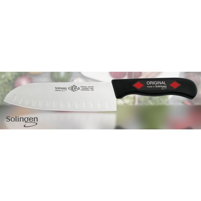 Eikaso Solingen Santokumes 16 cm – Semi-flexibel met Kuilen – Ergonomisch Handvat